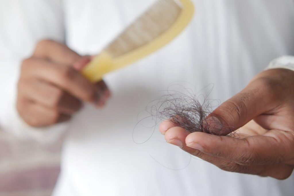 A person suffering from hair loss