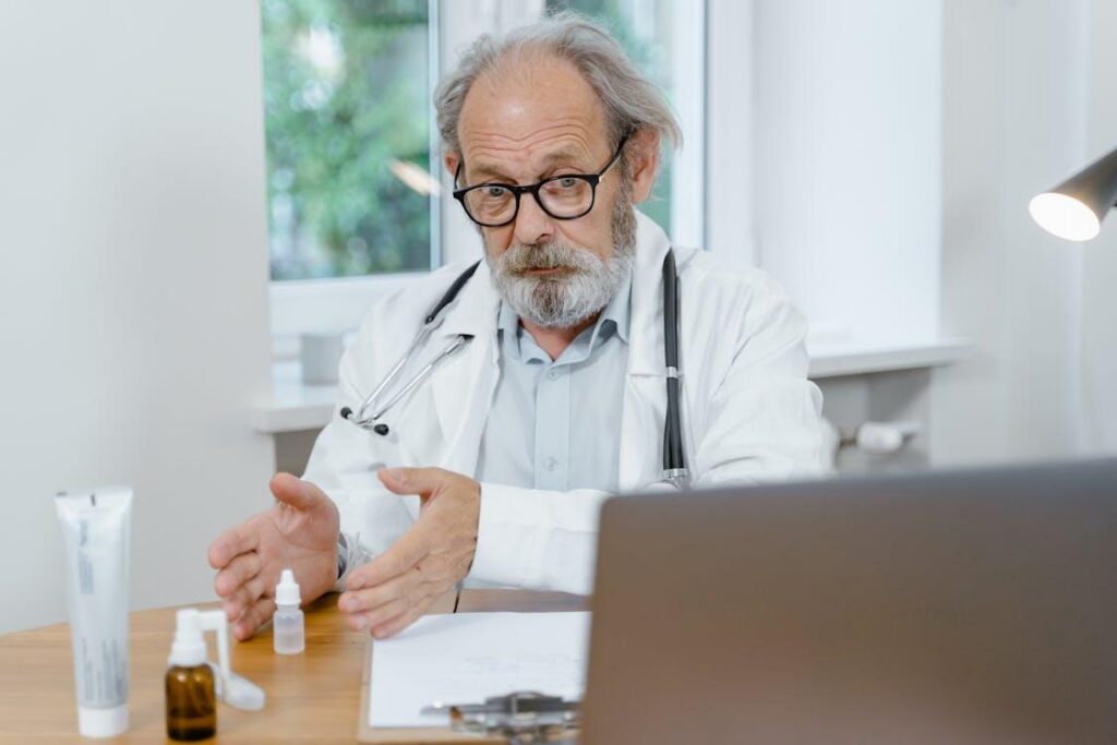 Doctor consulting a patient online about at-home ketamine therapy in Phoenix, Arizona