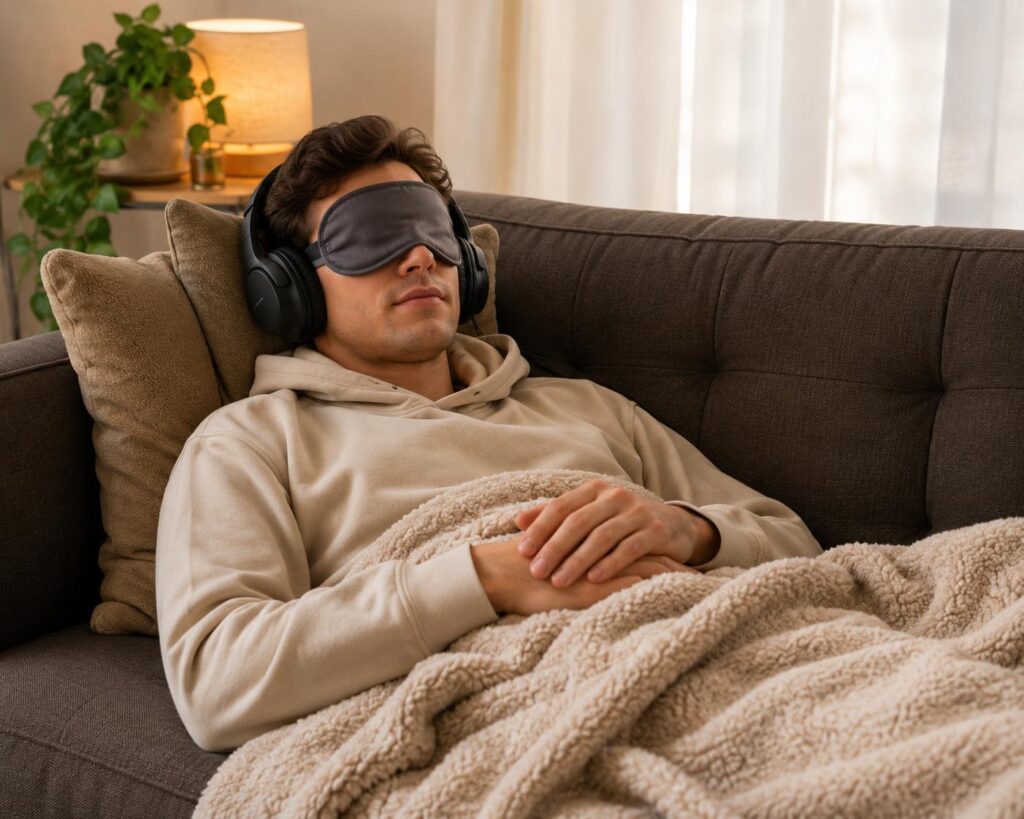A person getting ketamine therapy from home