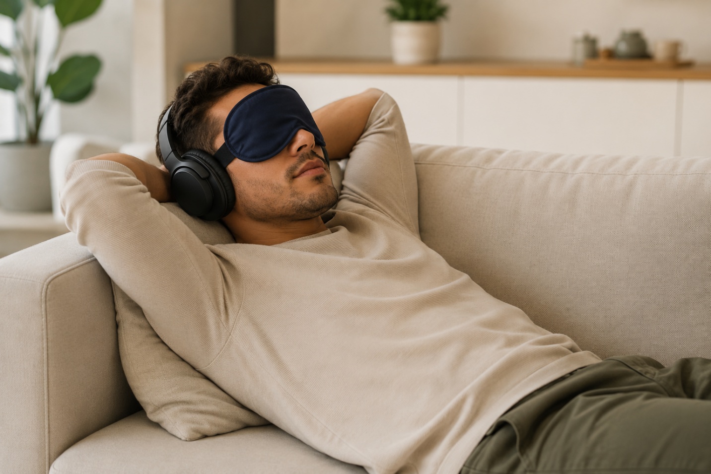 A person getting at home ketamine therapy