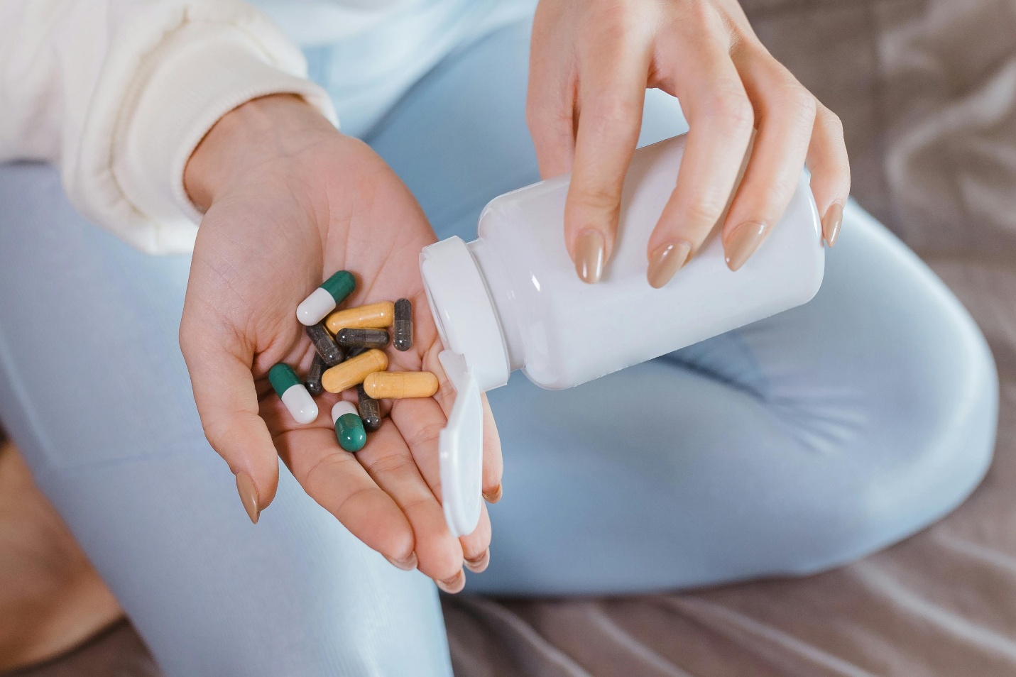A person holding medicines