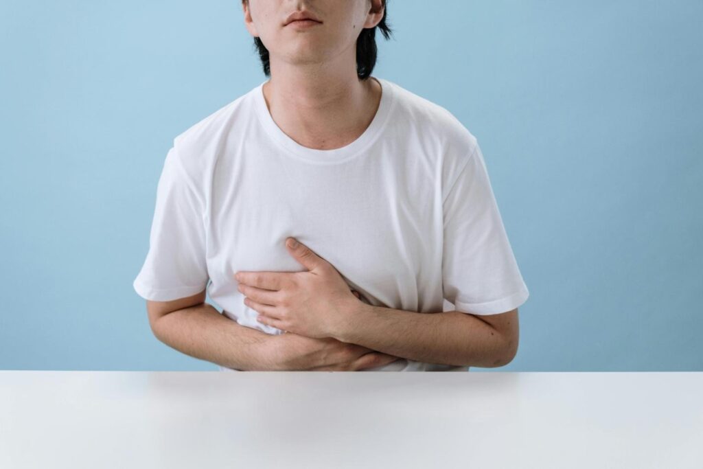 A person having stomach pain