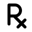 Rx symbol icon, representing a medical prescription.